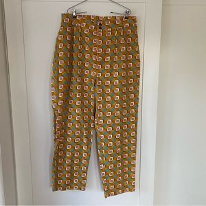 Lucy & Yak Addison Jeans Organic Cotton Yellow Print Size 14/16